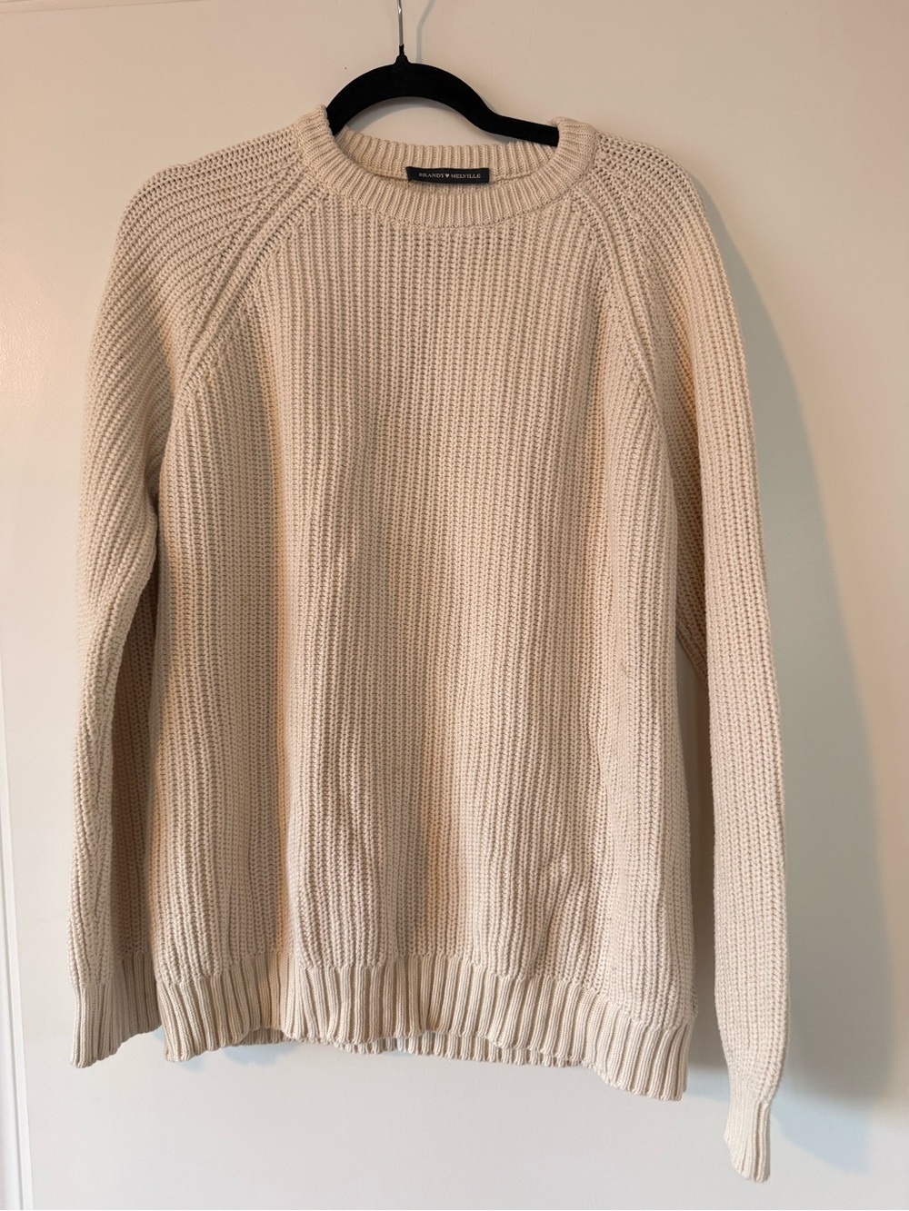 Classic Cream Brandy Melville Crewneck Sweater women’s